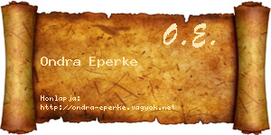 Ondra Eperke névjegykártya